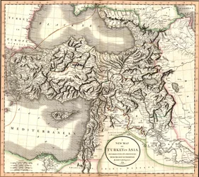 Um novo mapa da Turquia na Ásia, dividido em suas províncias, das melhores autoridades.